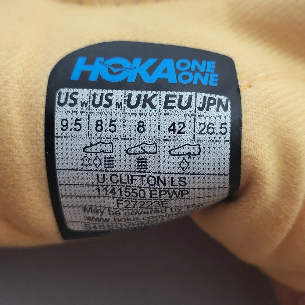 Hoka One One Clifton LS Peach Whip Suede Mesh Sneakers 1141550‎ EPWP Womens 9.5